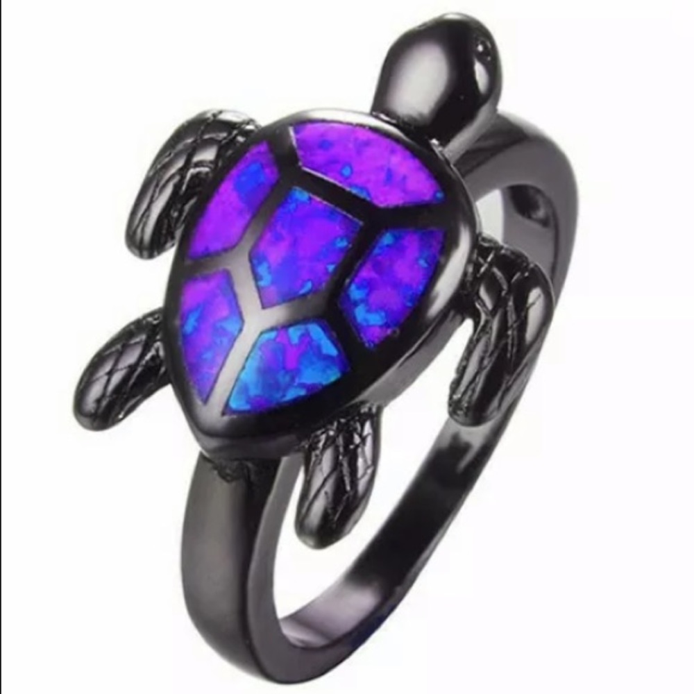 Women’s purple opal turtle ring